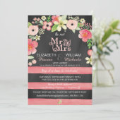 Romantische Blumenpost Hochzeitsempfang nur einlad Einladung (Stehend Vorderseite)