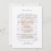 Romantische Blumenrahmen Lila Farbtöne 2 Fotos Einladung (Rückseite)