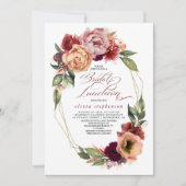 Romantische blumenreiche Tones Fall Bridal Luncheo Einladung (Vorderseite)