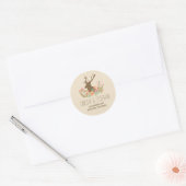 Romantische Blumenrotwildhochzeitsaufkleber Runder Aufkleber (Umschlag)