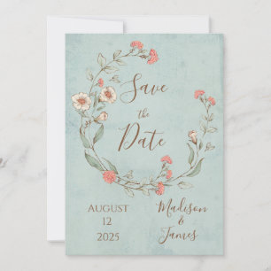 Romantische Blumenschrift handgezeichnete schicke Save The Date