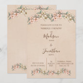 Romantische Blumenschrift Hübsche Hochzeit Einladung (Vorne/Hinten)