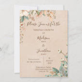 Romantische Blumenschrift Hübsche Hochzeit Einladung (Vorderseite)