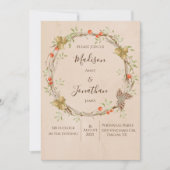Romantische Blumenschrift Wreath Greenerity Weddin Einladung (Vorderseite)