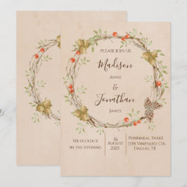 Romantische Blumenschrift Wreath Greenerity Weddin Einladung