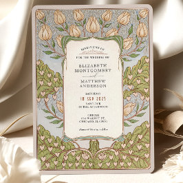 Romantische Blumenstrauß im Jugendstil Hochzeit Einladung