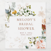 Romantische Blumenweinflaschen Weinetikett (Einzelnes Label)