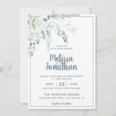 Romantische, blumenweiße sanfte Blume Hochzeit Einladung (Vorderseite)