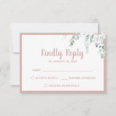 Romantische Blumenweiße sanfte Blume Rosa Hochzeit RSVP Karte (Vorderseite)