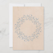 Romantische Blumenzähne Blaue Hochzeit Einladung (Rückseite)