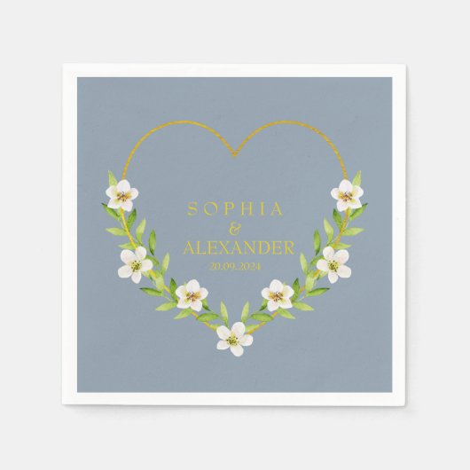 Romantische Blumenzeremonie individuell anpassbar Serviette (Vorderseite)