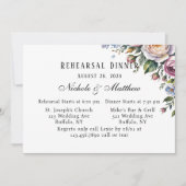 Romantische Blumenzeremonie Probe Abendessen Einladung (Vorderseite)