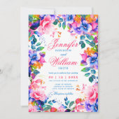 Romantische Blumenzwiebelblume Regenbogen Elegante Einladung (Vorderseite)