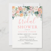 Romantische Blush Blume Bridal Dusche Einladung (Vorderseite)