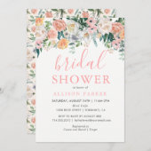 Romantische Blush Blume Bridal Dusche Einladung (Vorne/Hinten)
