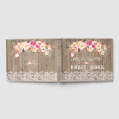 Romantische Blush Blume Lace Wood Wedding Gästebuch (Voll)