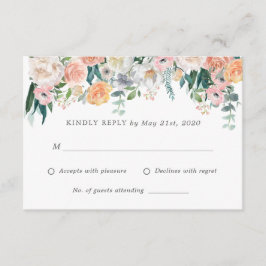 Romantische Blush-Blume - RSVP-Antwortkarte für Ho RSVP Karte