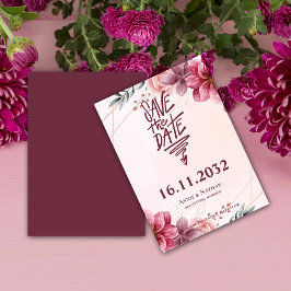 Romantische Blush-Blumen-Rahmen Hochzeit speichern Save The Date