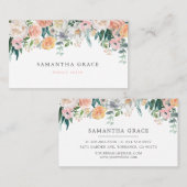 Romantische Blush Blumenhaare Makeup Visitenkarten Terminkarte (Vorne/Hinten)