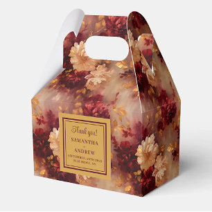 Romantische Blush Burgundy Gold Wedding Danke Box Geschenkschachtel