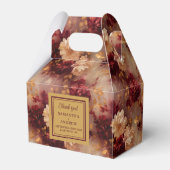 Romantische Blush Burgundy Gold Wedding Danke Box Geschenkschachtel (Rückseite)