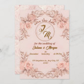 Romantische Blush Floral Save the Date Card Einladung (Vorne/Hinten)