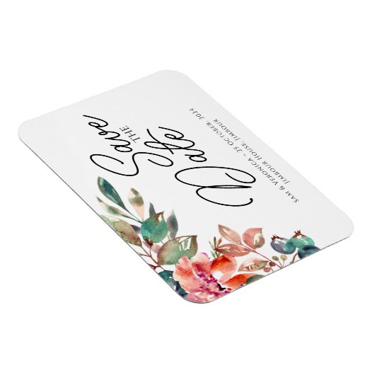 Romantische Blush Mauve Horizontal Save the Date Magnet (Rechte Seite)