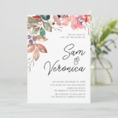 Romantische Blush Mauve Wasserfarbenhochzeit Einladung (Stehend Vorderseite)