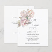 Romantische Blush Peony Floral Wedding Card (Vorne/Hinten)
