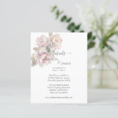 Romantische Blush Peony Floral Wedding Card (Stehend Vorderseite)