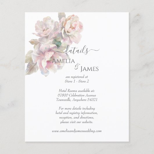 Romantische Blush Peony Floral Wedding Card (Vorderseite)