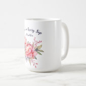 Romantische Blush Peony Wedding Coffee Tasse (VorderseiteRechts)