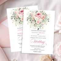 Romantische Blush-Pfingstrosen Grün Gold Hochzeit