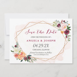 Romantische Blush Pink Bläsereien Hochzeit retten Save The Date
