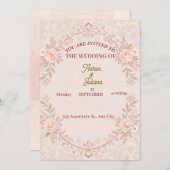 Romantische Blush Pink Blues Hochzeitsempfang Einladung (Vorne/Hinten)