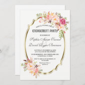 Romantische Blush Pink Floral Gold Partnerschaft Einladung (Vorne/Hinten)