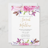 Romantische Blush Pink Floral Hochzeitskarte Einladung (Vorderseite)