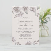 Romantische Blush Pink Floral Wasserfarbe Hochzeit Einladung (Stehend Vorderseite)