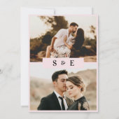 Romantische Blush Pink Foto Hochzeit Einladung (Rückseite)