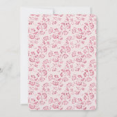 Romantische Blush Pink Glitzer Blumenhochzeit Einladung (Rückseite)