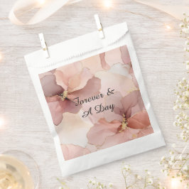 Romantische Blush Pink Gold Floral Wedding Geschenktütchen