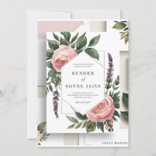 Romantische Blush Pink & Greenery Botanische Hochz Einladung