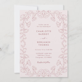 Romantische Blush Pink Hochzeitseinladung Einladung