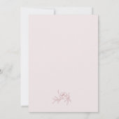 Romantische Blush Pink Hochzeitseinladung Einladung (Rückseite)