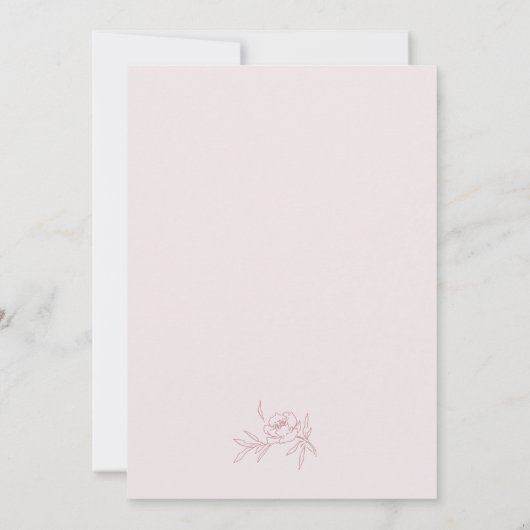 Romantische Blush Pink Hochzeitseinladung Einladung (Rückseite)