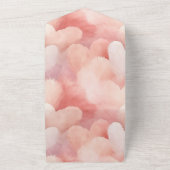 Romantische Blush Pink Peach Sweet Hearts Wedding All In One Einladung (Außenbereich)