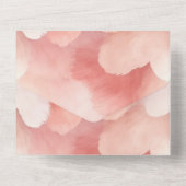 Romantische Blush Pink Peach Sweet Hearts Wedding All In One Einladung (Rückseite)