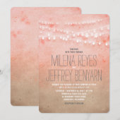 Romantische Blush Pink String Lights Wedites Einladung (Vorne/Hinten)