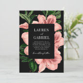 Romantische Blush Pink Vintage Blumenhochzeit Einladung (Stehend Vorderseite)