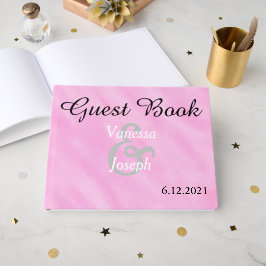 Romantische Blush Pink Wasserfarbenhochzeit Gästebuch